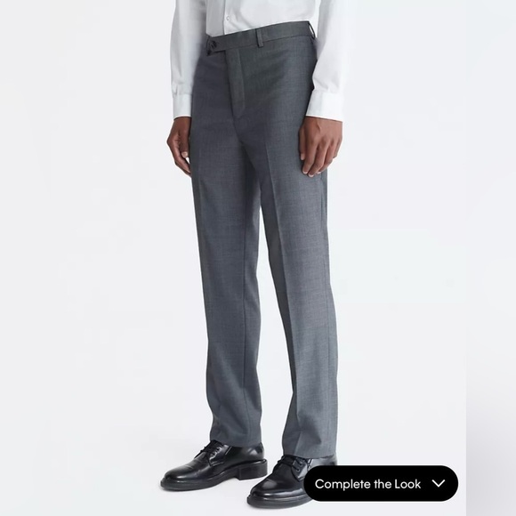 Slim Fit Heather Grey Suit Pants - Picture 1 of 6